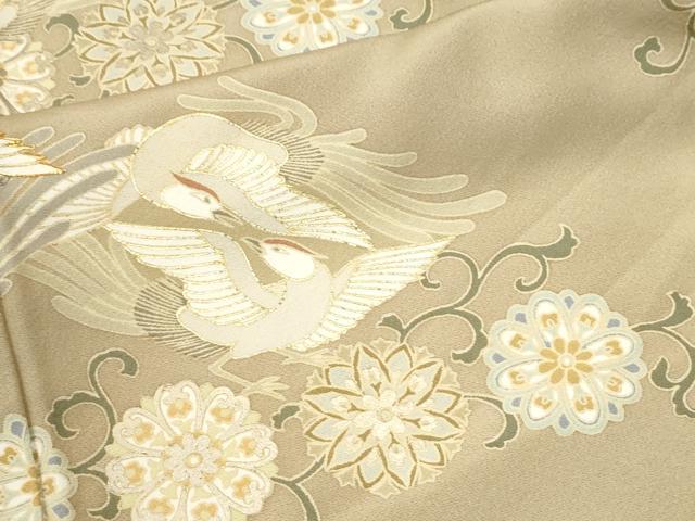 平和屋着物●豪華色留袖 駒刺繍 鳳凰花唐草文 金彩 正絹 逸品 CABI3323yc