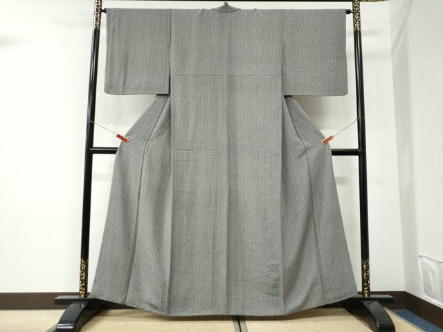 平和屋着物●江戸小紋 七宝文 黒地 正絹 逸品 CABI3332yc