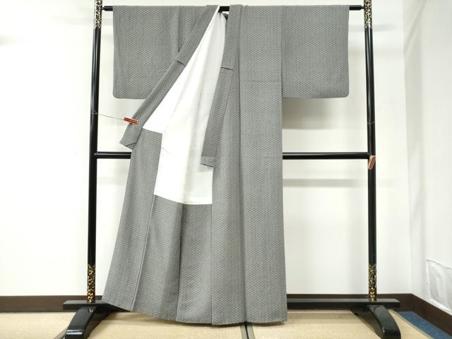 平和屋着物●江戸小紋 七宝文 黒地 正絹 逸品 CABI3332yc