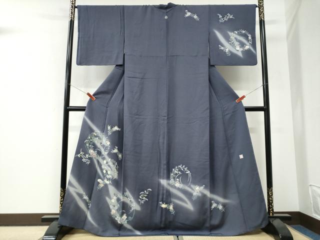 平和屋着物●名門・上野家 四代目 上野真(二代目 上野為二) 訪問着 草花丸文 暈し染め 金糸 正絹 逸品 CABI3337yc