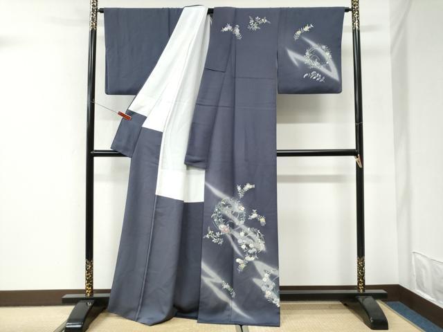 平和屋着物●名門・上野家 四代目 上野真(二代目 上野為二) 訪問着 草花丸文 暈し染め 金糸 正絹 逸品 CABI3337yc