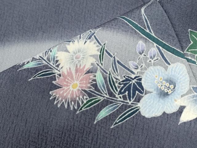 平和屋着物●名門・上野家 四代目 上野真(二代目 上野為二) 訪問着 草花丸文 暈し染め 金糸 正絹 逸品 CABI3337yc