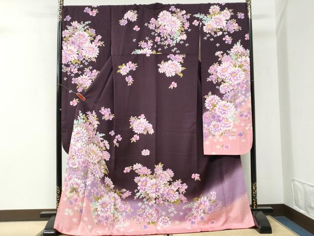 平和屋着物●豪華振袖 菊花文 ラメ糸 正絹 逸品 CABI3343yc