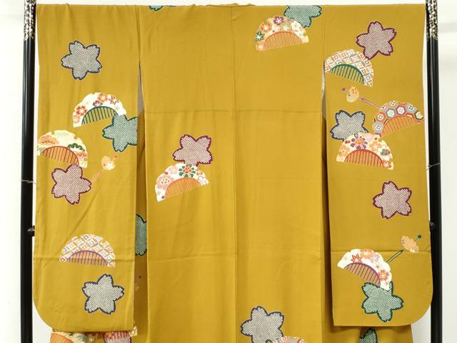 平和屋着物●豪華振袖 駒刺繍 櫛 簪 舞桜 金彩 正絹 逸品 CABI3346yc