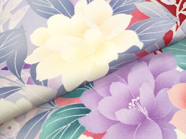 平和屋着物●豪華振袖 草花文 暈し染め 正絹 逸品 CABI3351yc