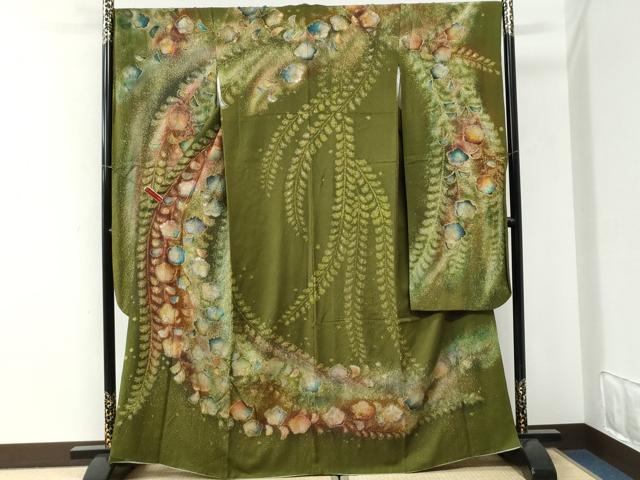 平和屋着物●豪華振袖 辻が花 絞り 暈し染め 金銀彩 正絹 逸品 CABI3360yc