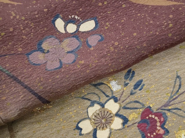 平和屋着物●訪問着 枝桜文 暈し染め 金彩 正絹 逸品 CABI3362yc