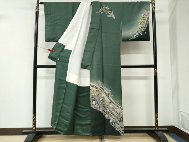 平和屋着物●訪問着 辻が花 暈し染め「金彩 正絹 逸品 CABI3364yc