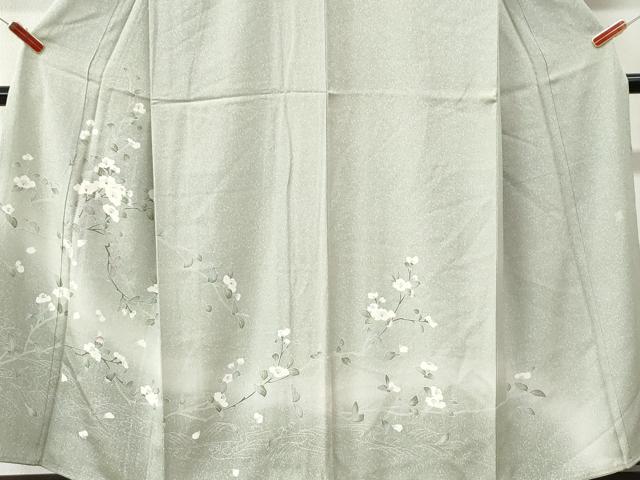 平和屋着物●訪問着 友禅 作家物 枝花文 暈し染め 正絹 逸品 未使用 CABI3367yc