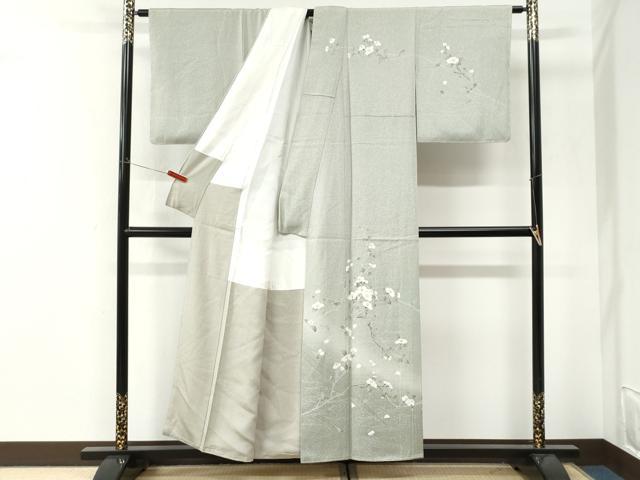 平和屋着物●訪問着 友禅 作家物 枝花文 暈し染め 正絹 逸品 未使用 CABI3367yc
