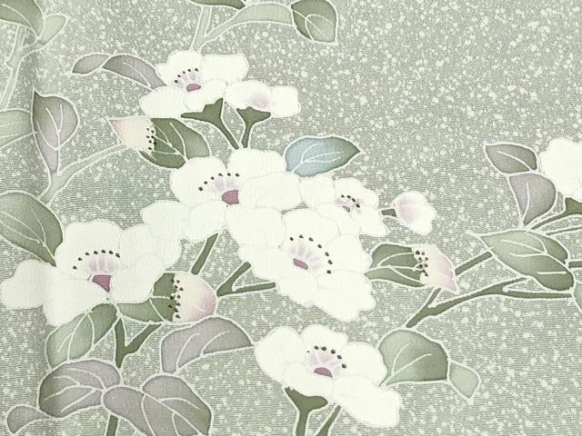平和屋着物●訪問着 友禅 作家物 枝花文 暈し染め 正絹 逸品 未使用 CABI3367yc