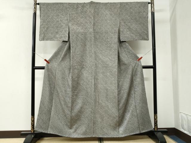 平和屋着物●大変加工の良い総絞り小紋 黒地 鈴乃屋扱い 正絹 逸品 CABI3368yc