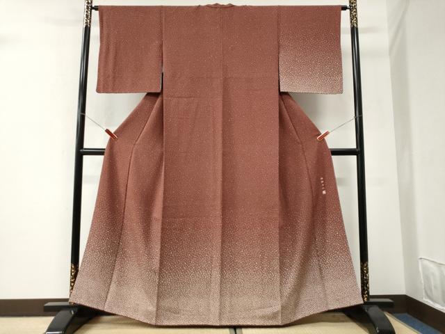 平和屋着物●伝統工芸士 保科土山 訪問着 江戸小紋 霰文 小田急百貨店扱い 正絹 逸品 CABI3382yc