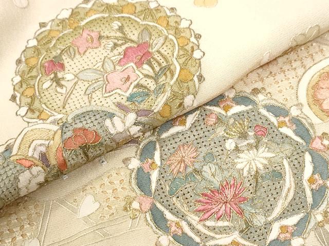 平和屋着物●中国三大刺繍 蘇州刺繍 スワトウ刺繍 総刺繍 訪問着 道長吉祥花文 暈し染め 金糸 正絹 逸品 CABI3383yc