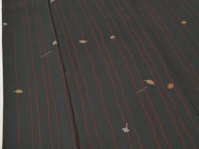 平和屋着物●上質な小紋 よろけ縞 溢れ松葉梅文 金彩 ロング丈 正絹 逸品 CABI3387yc