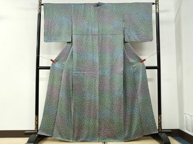 平和屋着物●上質な小紋 総絞り 暈し染め 正絹 逸品 CABI3389yc