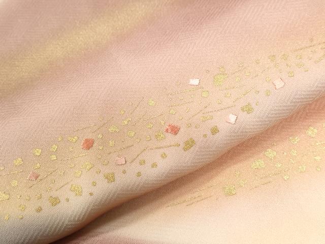 平和屋着物●訪問着 刺繍 遠山箔散らし 暈し染め 金彩 正絹 逸品 CABI3390yc