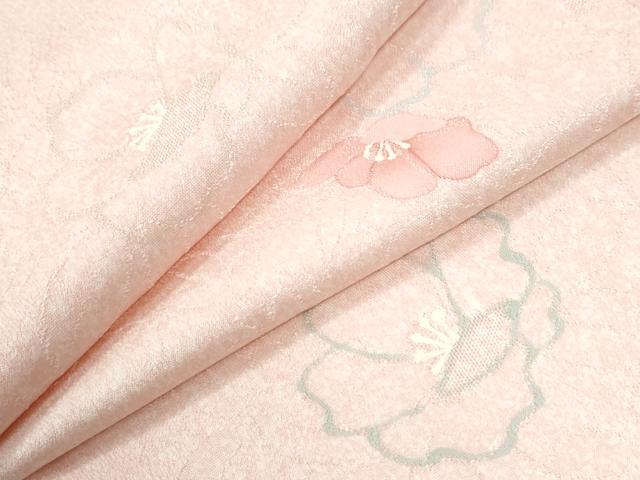 平和屋着物●上質な小紋 地紋起こし 舞花文 反端付き 正絹 逸品 CABI3418yc