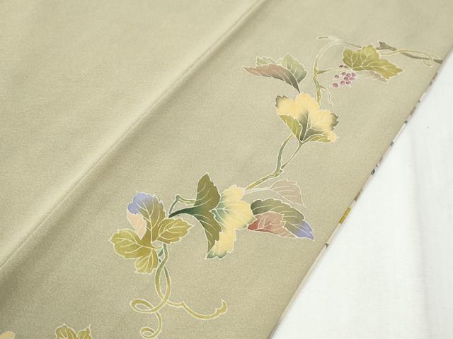 平和屋着物●京友禅工芸作家 小宮山彌一 訪問着 葡萄 リス 暈し染め 正絹 逸品 CABI3422yc