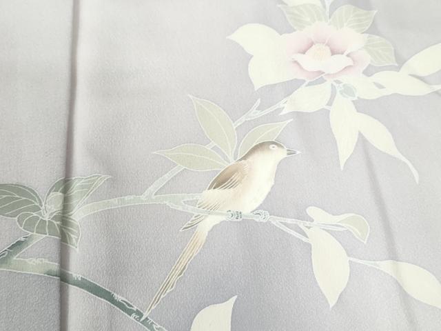平和屋着物●訪問着 休み鳥枝花文 暈し染め 正絹 逸品 CABI3423yc