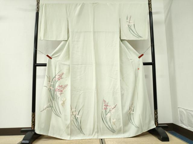 平和屋着物●訪問着 友禅 作家物 草花文 正絹 逸品 CABI3425yc
