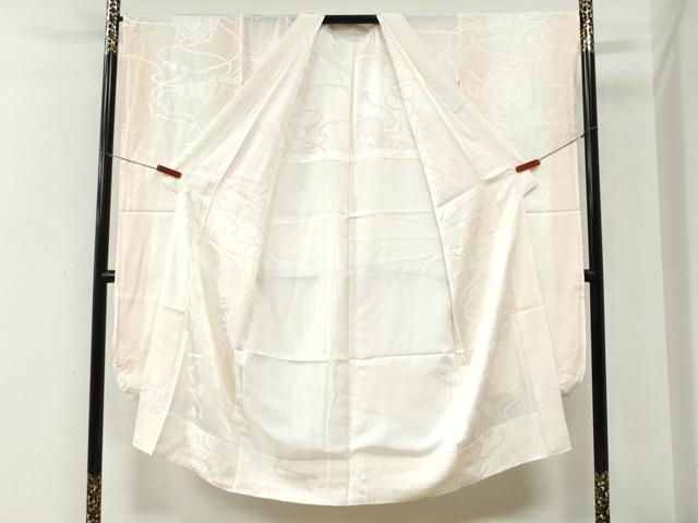 平和屋着物●振袖用長襦袢 無双仕立て 鼓檜扇花地紋 暈し染め 正絹 逸品 CABI3426yc
