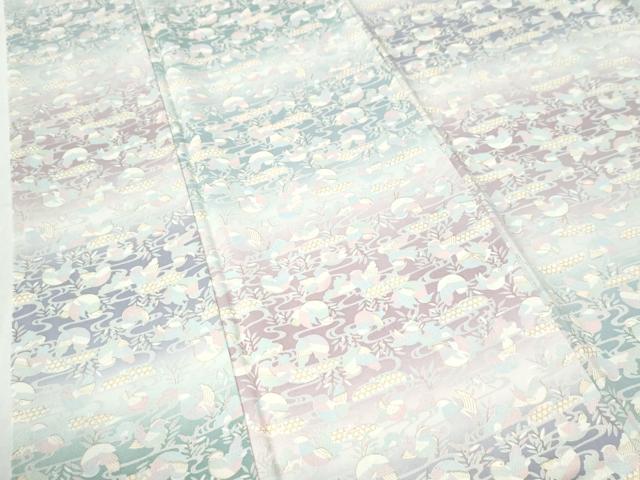 平和屋着物●上質な小紋 流水籬鴛鴦文 暈し染め 金彩 正絹 逸品 CABI3427yc