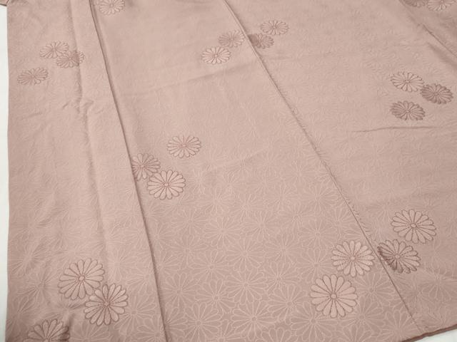 平和屋着物●上質な小紋 菊尽くし 水柿色 正絹 逸品 CABI3429yc