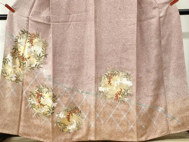 平和屋着物●訪問着 籬葡萄丸文 暈し染め 金彩 正絹 逸品 CABI3434yc