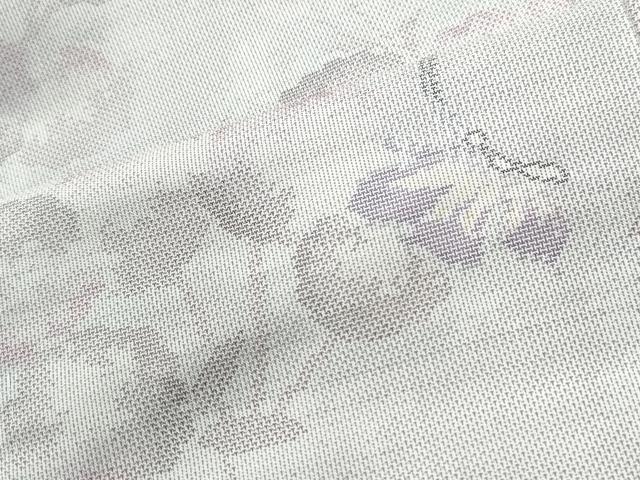 平和屋着物●本場大島紬 白大島 9マルキ 花蝶文 正絹 逸品 未使用 CABI3447yc