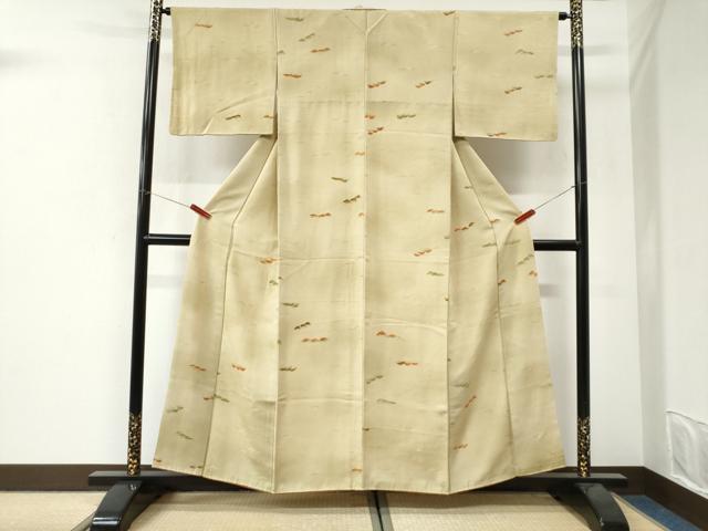 平和屋着物●上質な小紋 地紋起こし 松 正絹 逸品 CABI3449yc