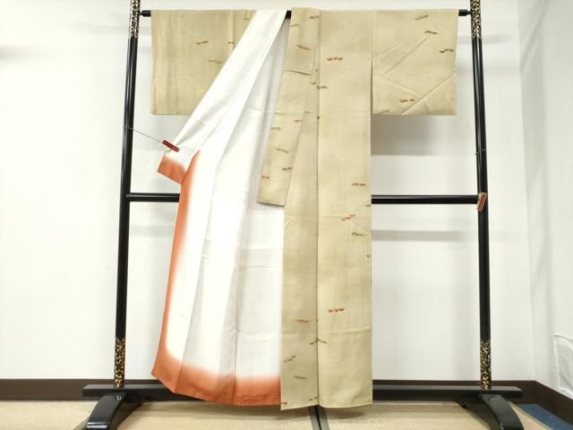 平和屋着物●上質な小紋 地紋起こし 松 正絹 逸品 CABI3449yc