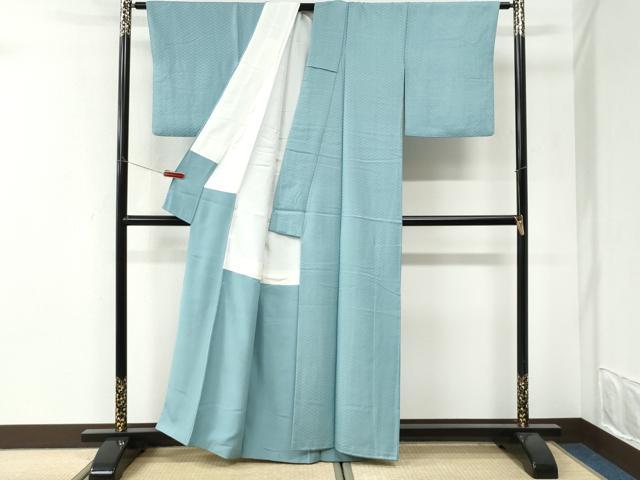 平和屋着物●上質な色無地 網目地紋 瓶覗色 正絹 逸品 CABI3450yc
