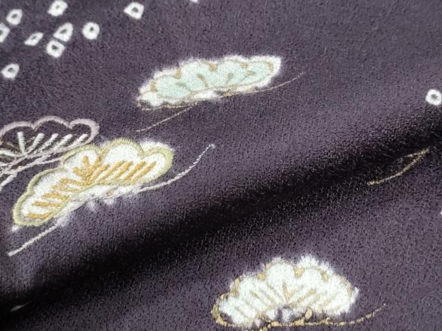 平和屋着物●訪問着 駒刺繍 絞り 霞花松文 高島屋扱い 正絹 逸品 CABI3462yc