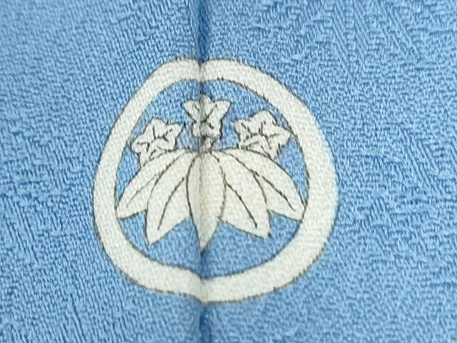 平和屋着物●上質な色無地 桐地紋 勿忘草色 正絹 逸品 CABI3470yc