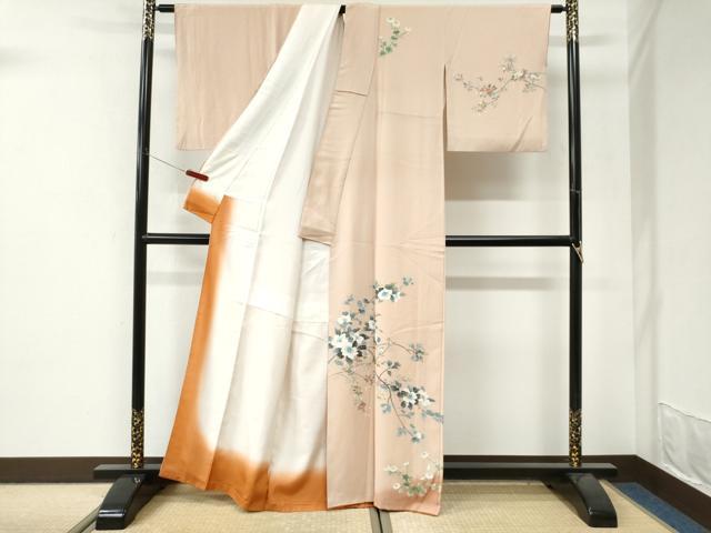 平和屋着物●訪問着 友禅 作家物 枝花文 暈し染め 正絹 逸品 CABI3472yc