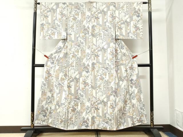 平和屋着物●上質な小紋 短冊吉祥花唐草文 正絹 逸品 未使用 CABI3480yc