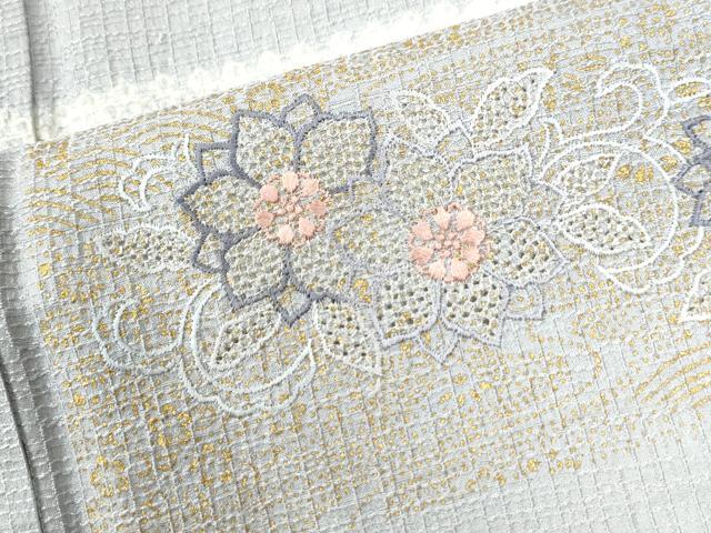 平和屋着物●中国三大刺繍 スワトウ刺繍 総刺繍 訪問着 絞り 花唐草文 金彩 やまと誂製 正絹 逸品 CABI3482yc