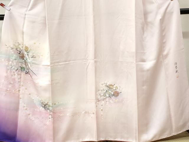 平和屋着物●大正の浮世絵師 竹久夢二 夢二ロマン 訪問着 侍春賦 簪 暈し染め 金彩 正絹 逸品 CABI3498yc