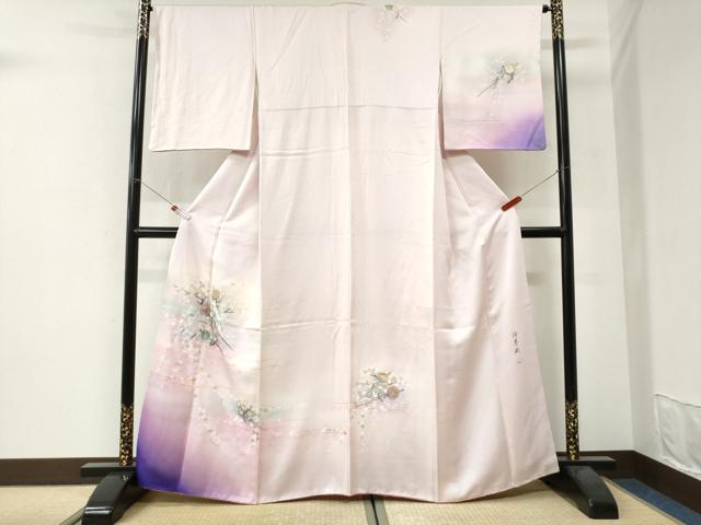 平和屋着物●大正の浮世絵師 竹久夢二 夢二ロマン 訪問着 侍春賦 簪 暈し染め 金彩 正絹 逸品 CABI3498yc