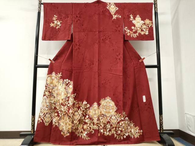 平和屋着物●訪問着 作家物 更紗花唐草文 金彩 正絹 逸品 CABI3502yc