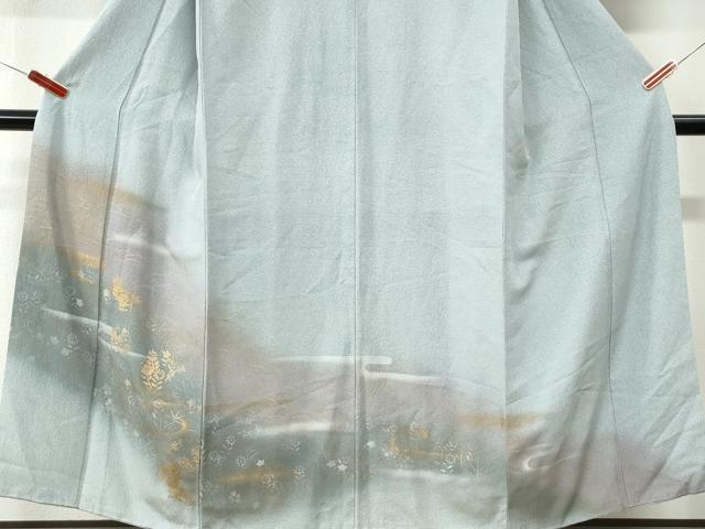 平和屋着物●訪問着 霞草花文 暈し染め 金彩 正絹 逸品 CABI3515yc
