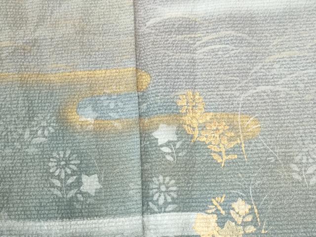 平和屋着物●訪問着 霞草花文 暈し染め 金彩 正絹 逸品 CABI3515yc