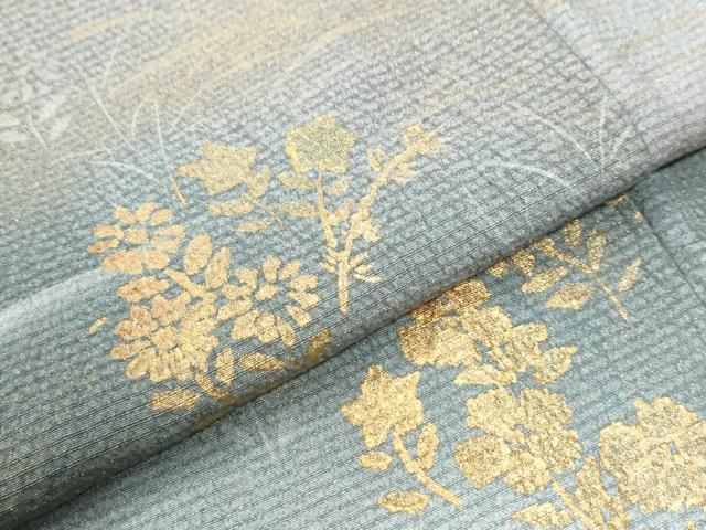 平和屋着物●訪問着 霞草花文 暈し染め 金彩 正絹 逸品 CABI3515yc