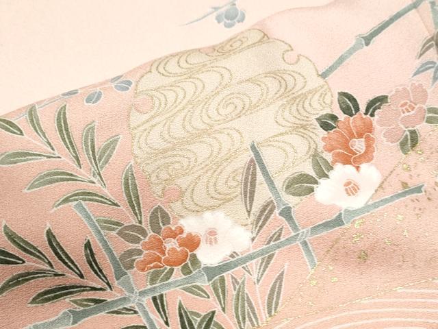 平和屋着物●訪問着 雪輪草花文 暈し染め 金彩 正絹 逸品 CABI3516yc