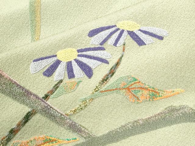 平和屋着物●中国三大刺繍 総相良刺繍 訪問着 枝花文 ロング丈 正絹 逸品 CABI3521yc