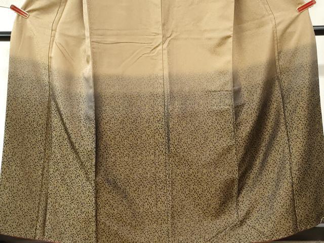 平和屋着物●訪問着 お召地 黄金糸 唐草文 暈し染め 正絹 逸品 CABI3522yc