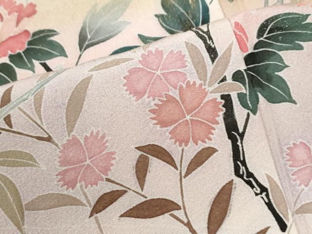 平和屋着物●訪問着 作家物 枝牡丹花文 暈し染め 金彩 正絹 逸品 未使用 CABI3528yc