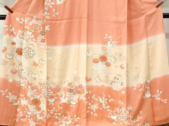 平和屋着物●訪問着 駒刺繍 花籠文 墓金彩 正絹 逸品 CABI3531yc