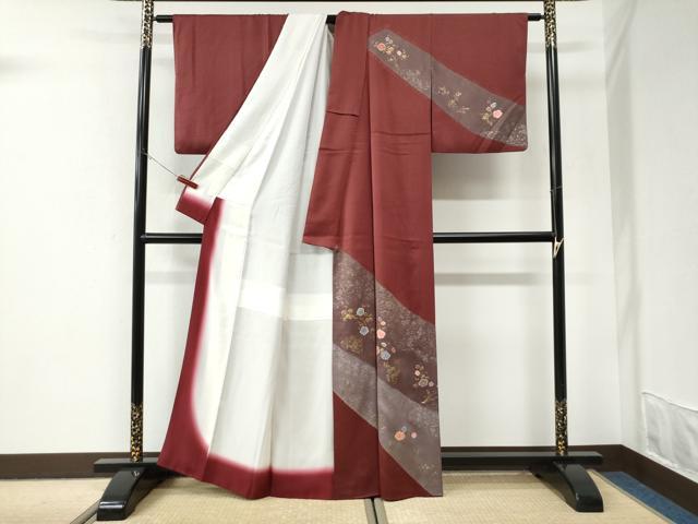 平和屋着物●訪問着 絞り 草花文 金彩 正絹 逸品 CABI3538yc